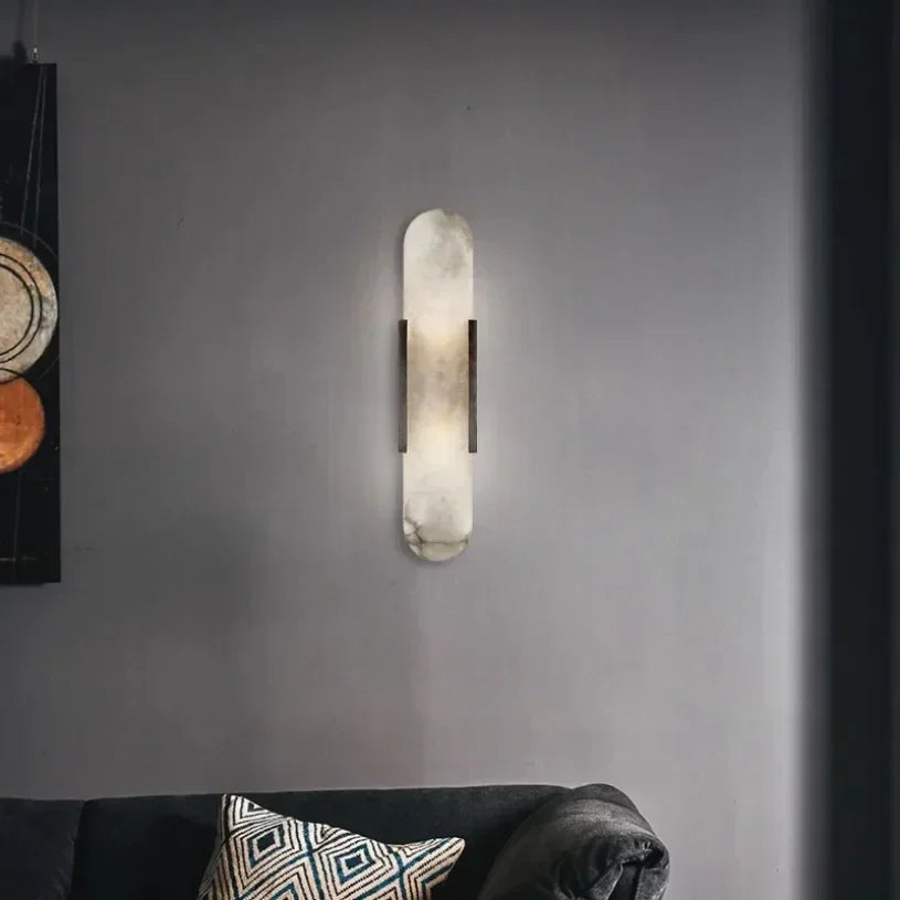 Luxe Marmeren Wandlamp – Modern Design met Stijlvolle Verlichting - wandlamp - in de kamer