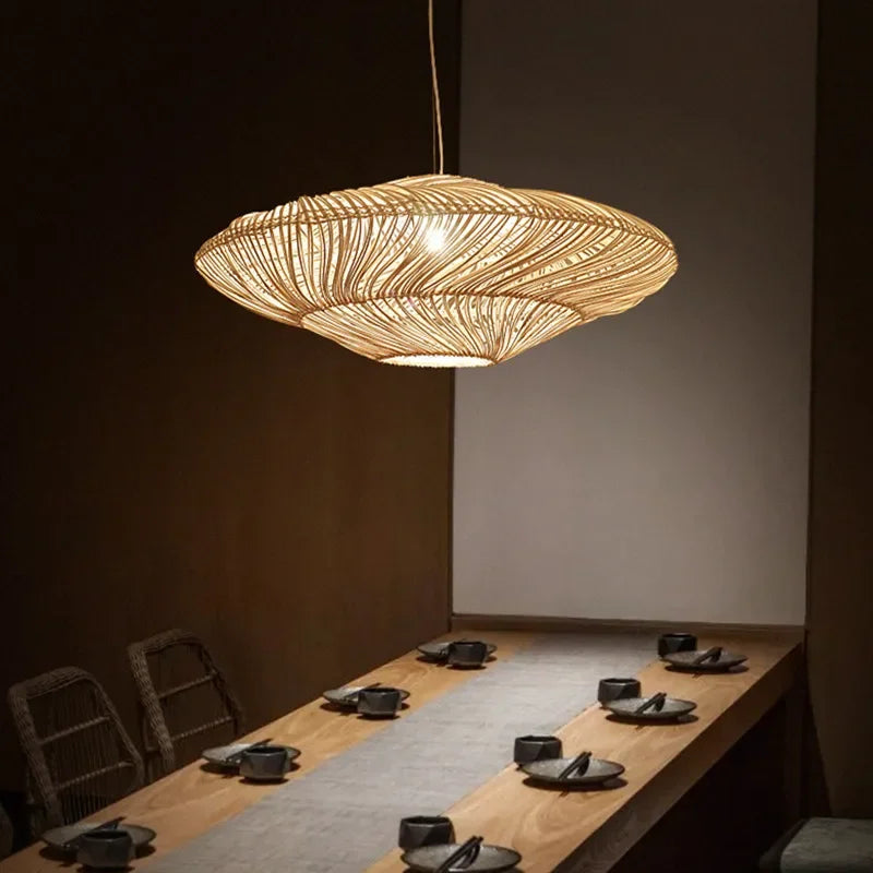 ZenRattan – Japanse Wabi-Sabi LED Hanglamp - plafondlamp - detail