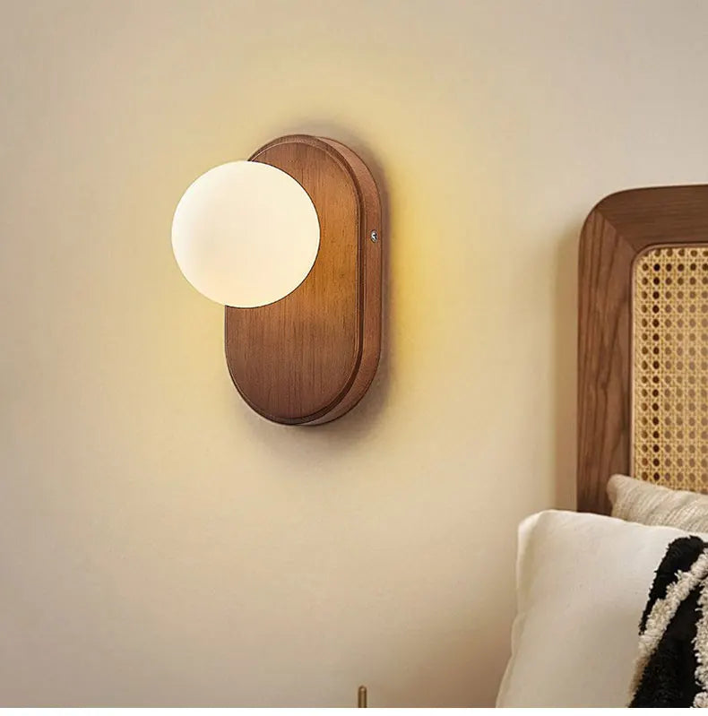 ZenLight Hikari Wandlamp – Japanse Massief Houten Wandverlichting met Frosted Glass | Vintage Nordic Design - wandlamp - clos