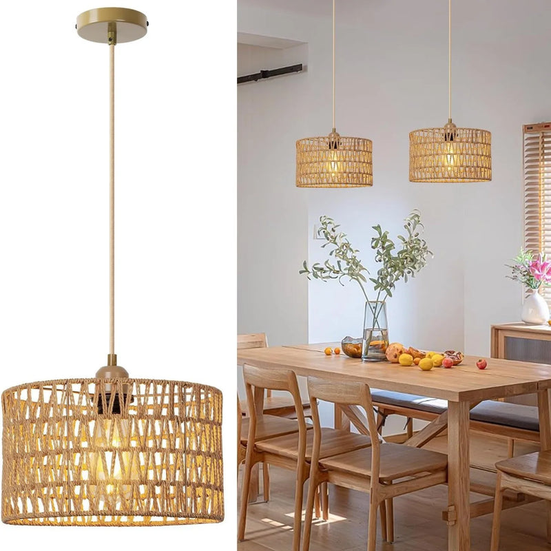 NaturaRiet Rieten Hanglamp – Authentieke Sfeer in een Modern Jasje
