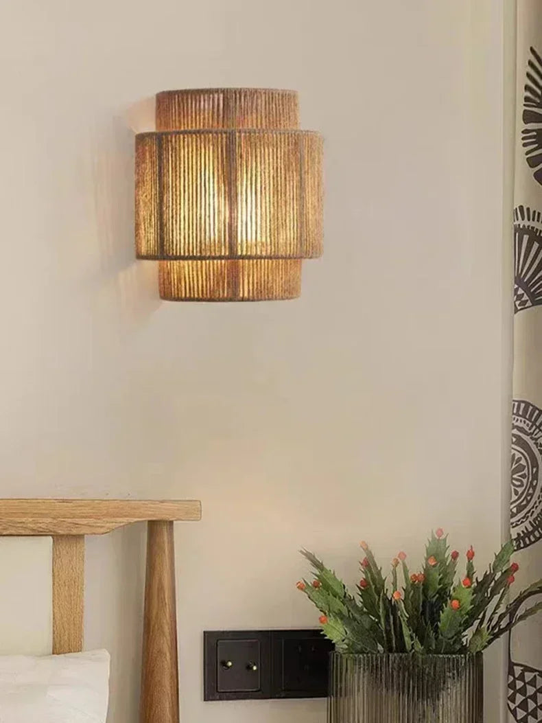 MORI GLOW Handgemaakte Hennep Touw Wandlamp - wandlamp - materiaaldetail