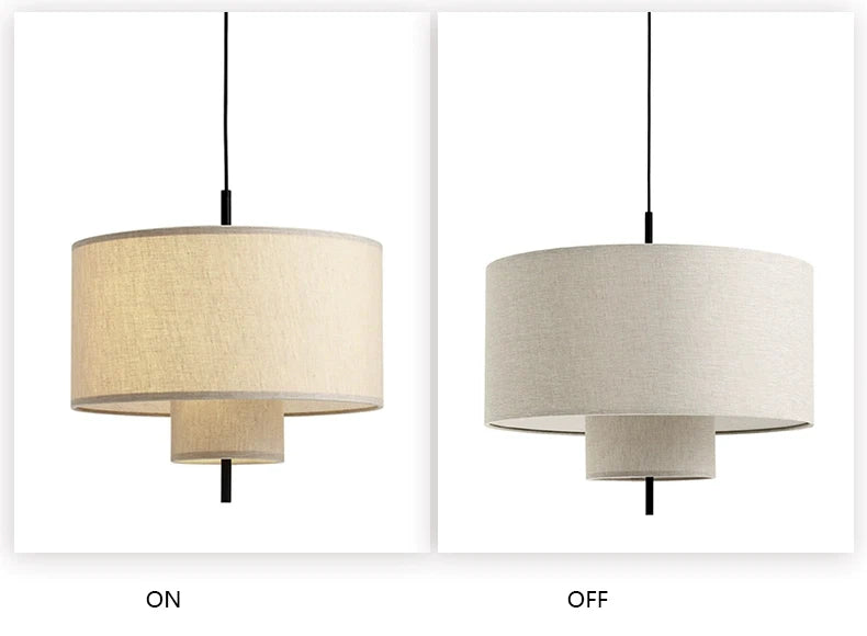 Nordic Minimalist Wabi Sabi Fabric Chandelier Living Dining Room Bar Bedroom Led Pendant Lights Restaurant Hanging Lamp Fixtu