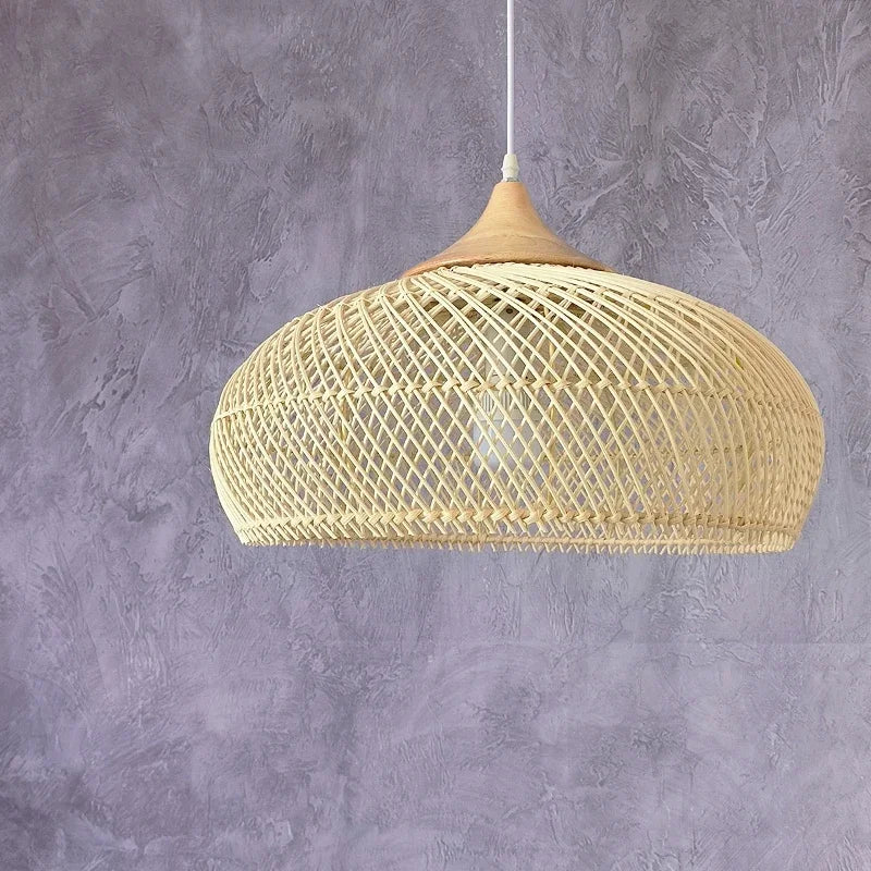 RattanaGlow: Handgeweven Rieten Hanglamp in Zuidoost-Aziatische Stijl - hanglampen - materiaaldetail