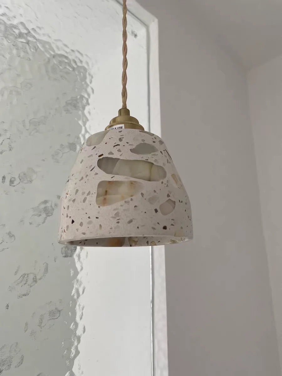 TerraLume LED Hanglamp – Moderne Terrazzo & Koper Designlamp - hanglampen - verlicht