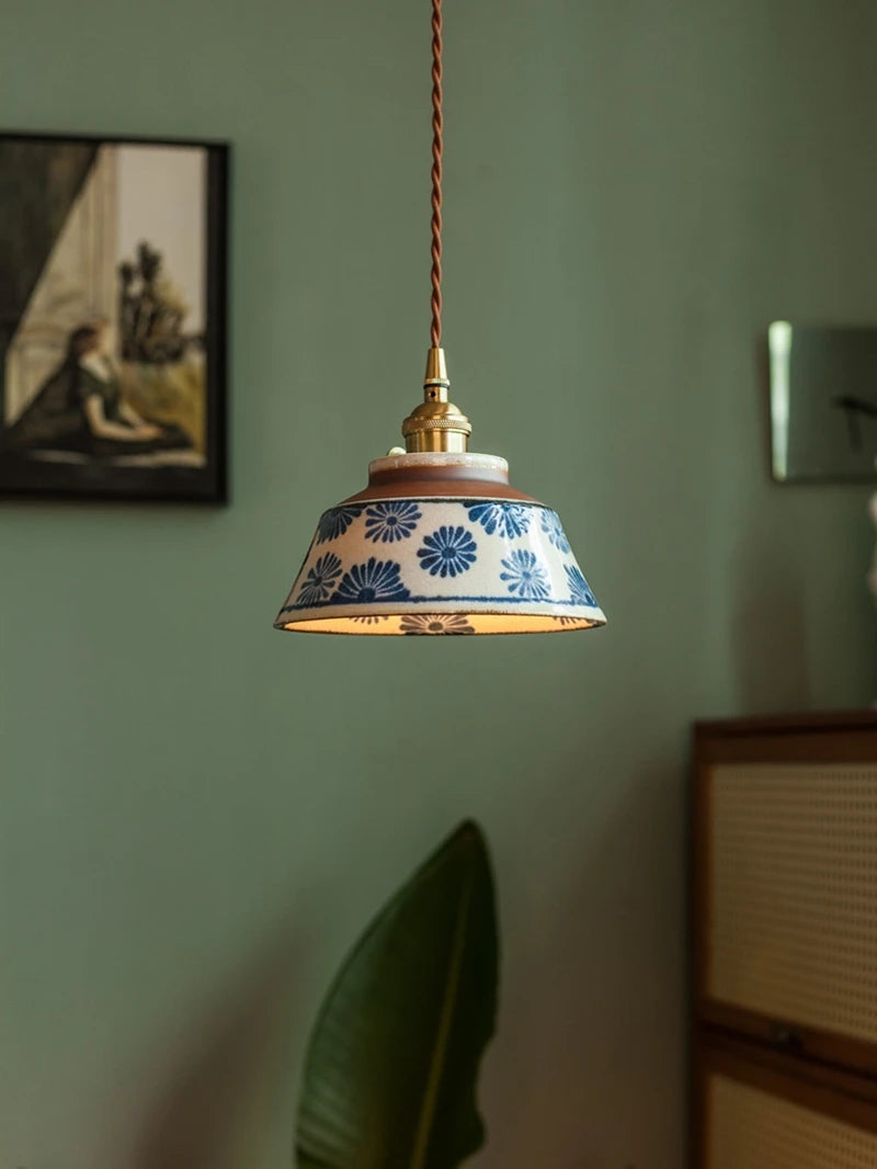 AuroraVerde Donkergroene Keramische Hanglamp - hanglampen - zijaanzicht