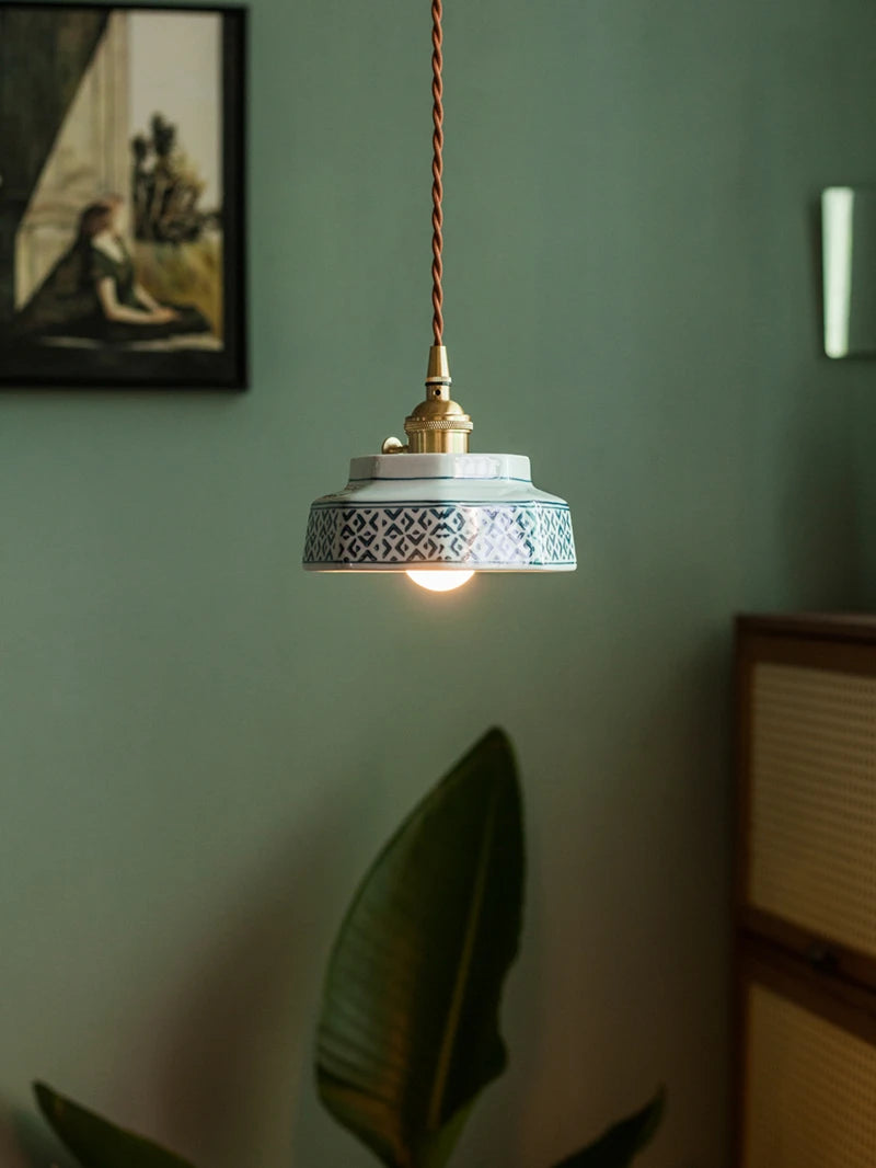 AuroraVerde Donkergroene Keramische Hanglamp - hanglampen - gemonteerd