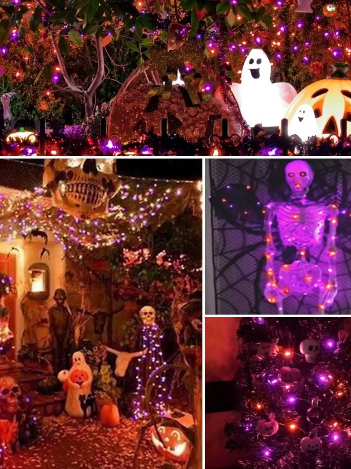 GLOWSPELL – Halloween LED Sfeerverlichting 100/200 LEDs met Zwarte Draad - buitenverlichting