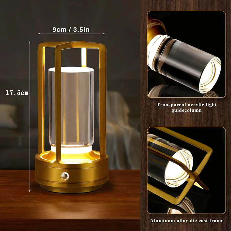LumiCrystal Oplaadbare LED Tafellamp met Touch