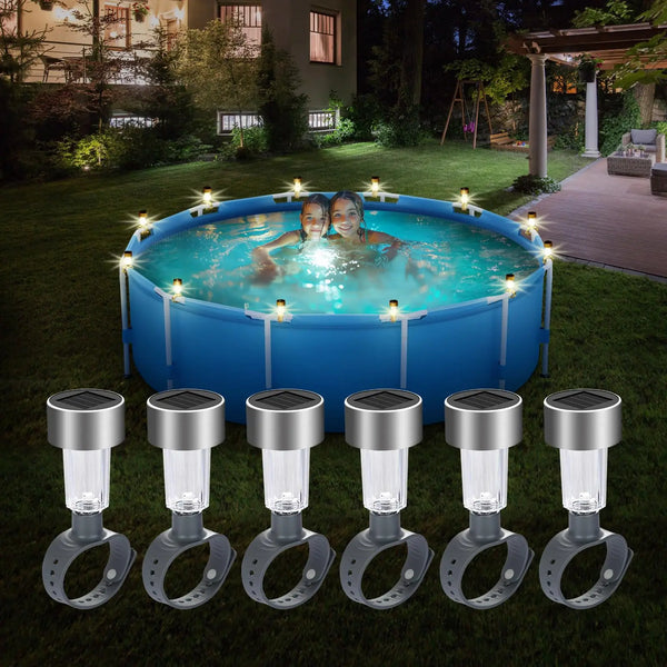 SOLARLUX 6-delige LED Solar Zwembadlamp Set