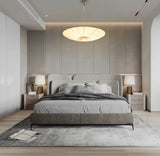 Wabi-Sabi Luxe Stoffen LED Plafondlamp – Minimalistische Rond Vliegende Schotel Hanglamp