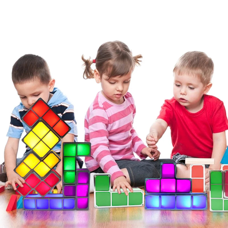 PixelGlow DIY Retro Game Lamp – Unieke Nachtlamp met Tetris Design - verlichting - gemonteerd