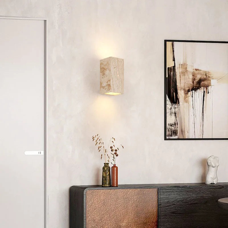 Luxe Marmeren Wandlamp – Stijlvolle LED Verlichting - wandlamp - in de kamer