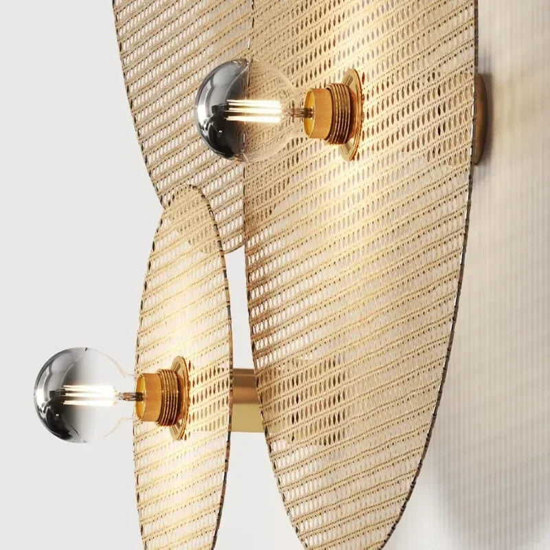RattanHikari Handgemaakte Japanse Bamboe Wandlamp - wandlamp - close-up