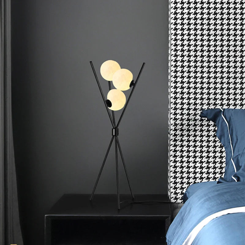 LunaGlow 3D Maan Vloerlamp – Elegante LED Tripod Lamp voor Woonkamer, Slaapkamer & Studieruimte - vloerlamp - materiaaldetail