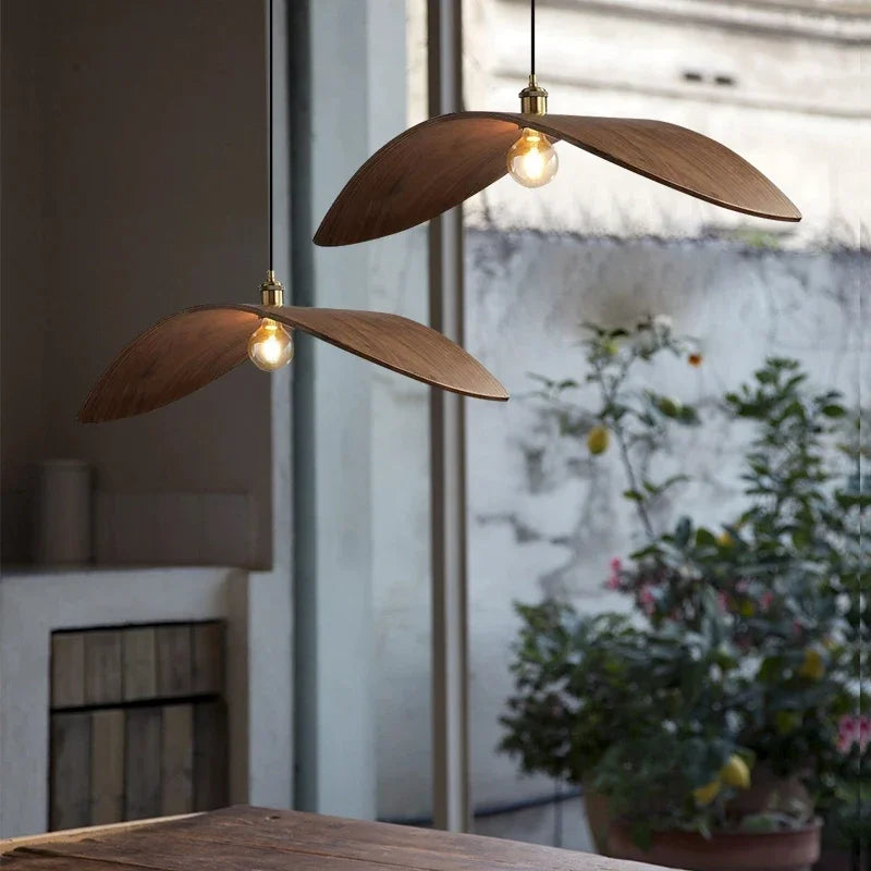 Vintage Wabi-Sabi Houten Hanglamp - hanglampen - sfeerbeeld