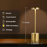 LumiÉlan – Klassieke Oplaadbare Tafellamp met Touch, Traploze Dimming en 3 Lichtkleuren