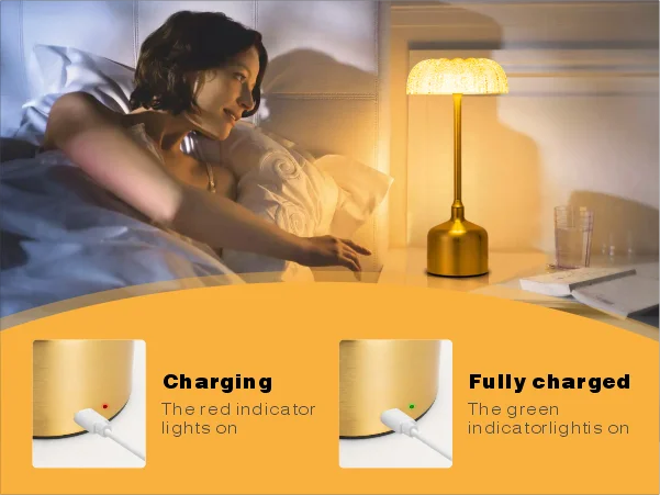 LumiVintage 3000 – Retro LED Tafellamp met Touchbediening en 3000mAh Oplaadbare Batterij