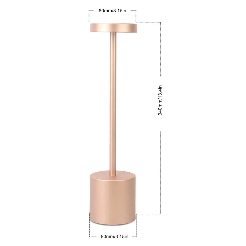LumiÉlan – Klassieke Oplaadbare Tafellamp met Touch, Traploze Dimming en 3 Lichtkleuren