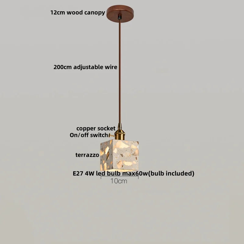 TerraLume LED Hanglamp – Moderne Terrazzo & Koper Designlamp