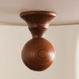 Wabi Sabi Vintage Plafondlamp – Cirkelvormige Groene/Witte Stoffen Lamp