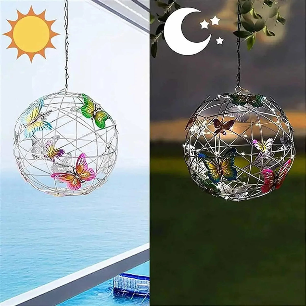 SOLABLOOM Solar Vlinderbol Hanglamp - buitenverlichting - detail