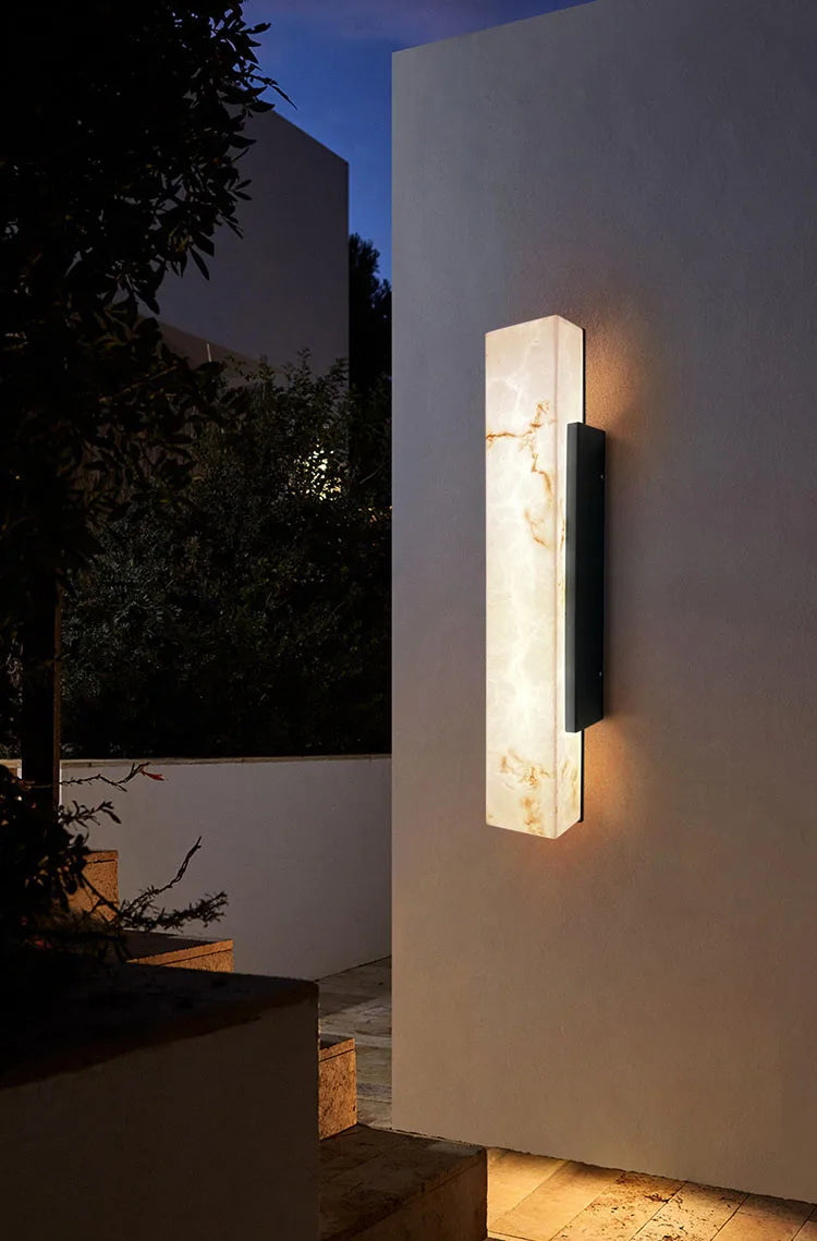 SOLMAR Marmeren LED Wandlamp - buitenverlichting - close-up