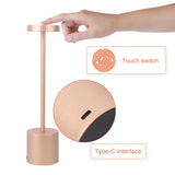 LumiÉlan – Klassieke Oplaadbare Tafellamp met Touch, Traploze Dimming en 3 Lichtkleuren