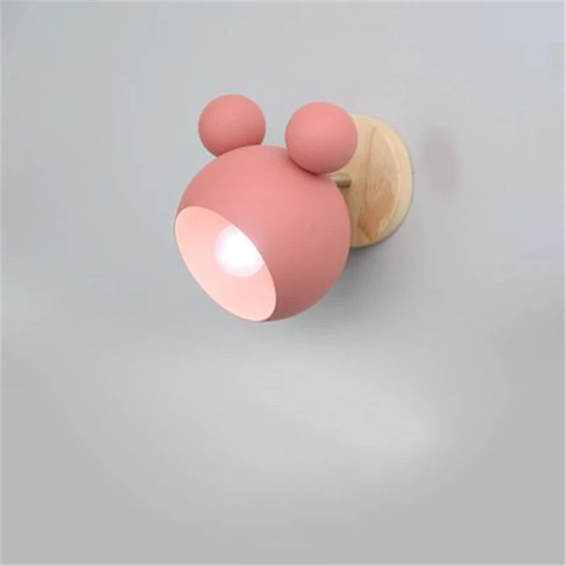 Nordic Mickey Wandlamp – Designlamp voor Slaapkamer, Hal & Kinderkamer - wandlamp & tafellamp - sfeerbeeld