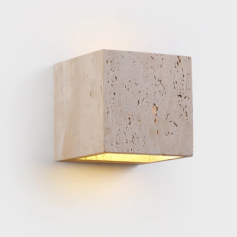StoneBloc Buitenwandlamp – Natuurlijke Steenlook Wandlamp voor Tuin, Hal & Badkamer
