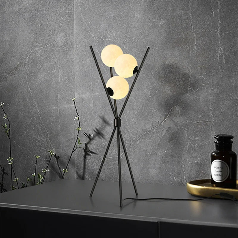 LunaGlow 3D Maan Vloerlamp – Elegante LED Tripod Lamp voor Woonkamer, Slaapkamer & Studieruimte - vloerlamp