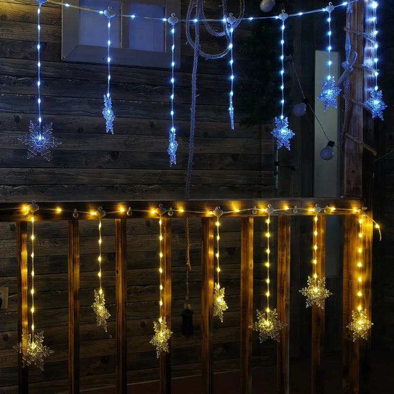 LumaSneeuw 4M LED Sneeuwvlok Gordijnverlichting – Kerst IJspegel Sfeerverlichting