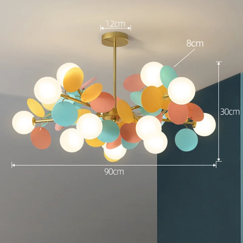 NatureGlow Kleurrijke Tak Kroonluchter - hanglampen - verlicht