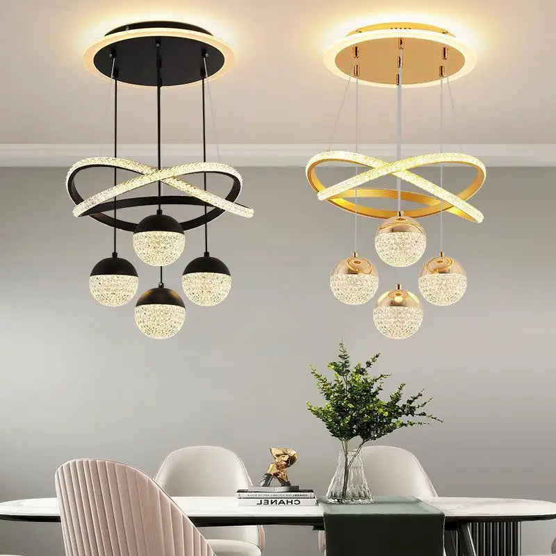 LumaCrest LED Hanglamp – Moderne Art Deco Sfeer voor Eetkamer en Woonruimte - plafondlamp - detail