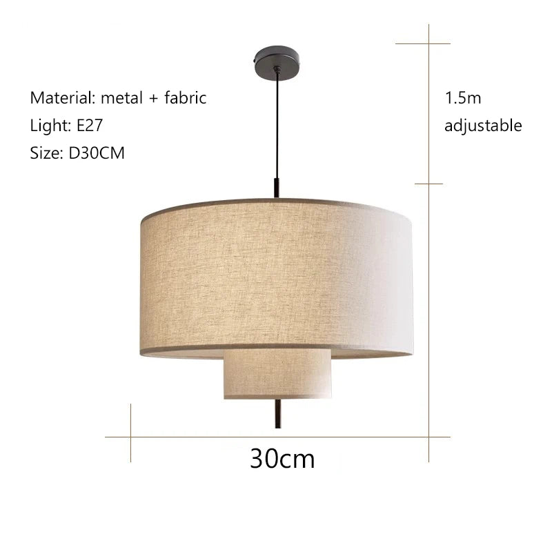 Nordic Minimalist Wabi Sabi Fabric Chandelier Living Dining Room Bar Bedroom Led Pendant Lights Restaurant Hanging Lamp Fixtu