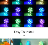LUMISNAP 10-LED RGB Onderwaterlampen met Magnetische Bevestiging