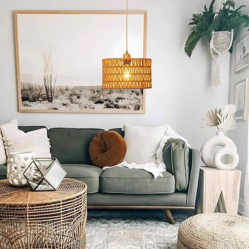 NaturaRiet Rieten Hanglamp – Authentieke Sfeer in een Modern Jasje