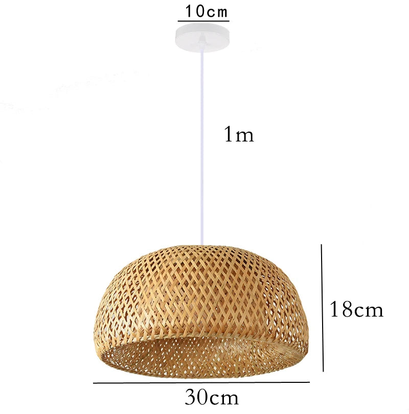 ZenWeave Bamboe Hanglamp – Handgeweven Oosterse Stijl voor Huis en Restaurant