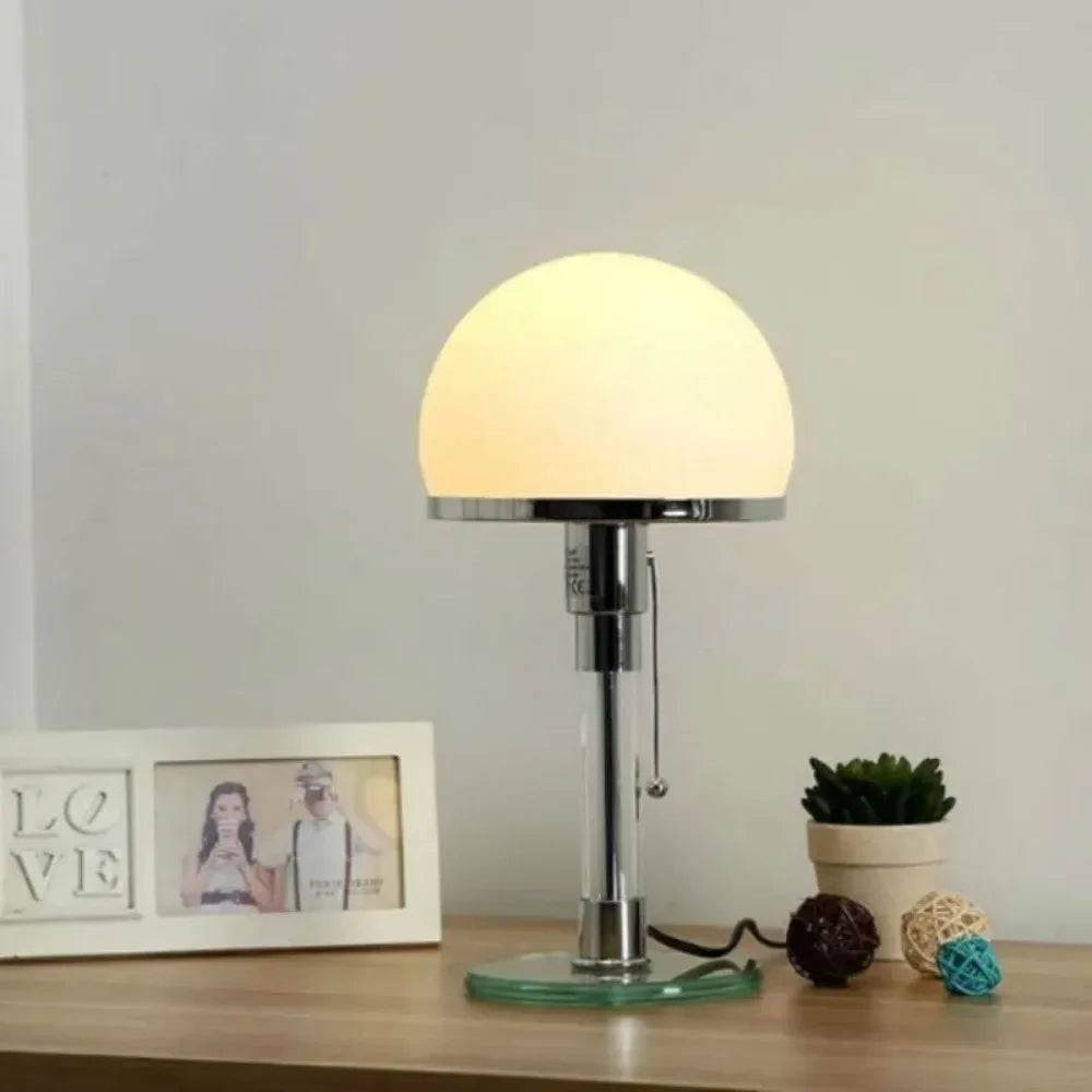 AuroraBauhaus LED Tafellamp – Nordic Glas & Metaal Designlamp - tafellampen - materiaaldetail