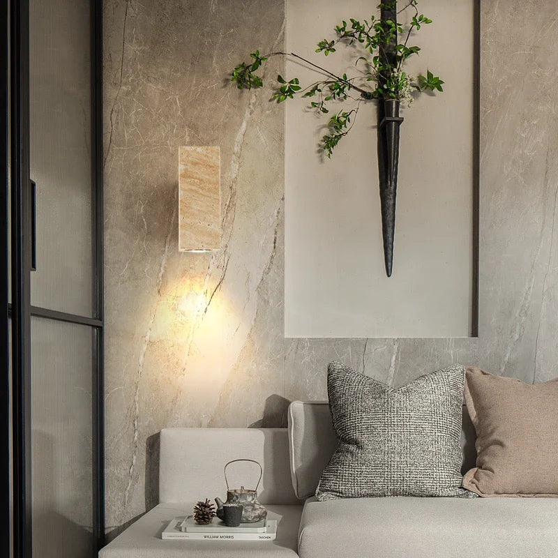 Luxe Marmeren Wandlamp - wandlamp - zijaanzicht