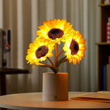 Fonkelende Zonnebloemlamp Voor Op Tafel