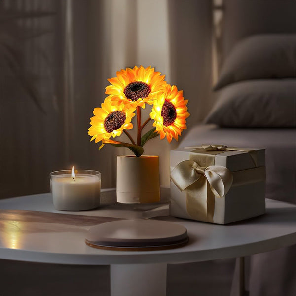 Fonkelende Zonnebloemlamp Voor Op Tafel - tafellampen - sfeerbeeld