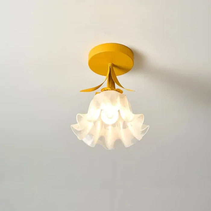 Eenvoudige Tiffany Plafondlamp Met Minibloemen - plafondlamp - gemonteerd