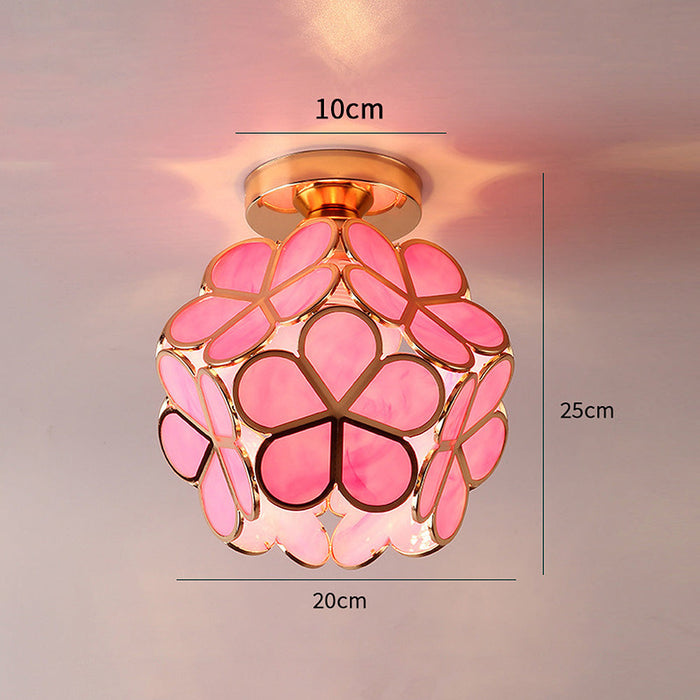 Design Bloemen Stijl Glazen Hal Plafondlamp - plafondlamp - sfeerbeeld