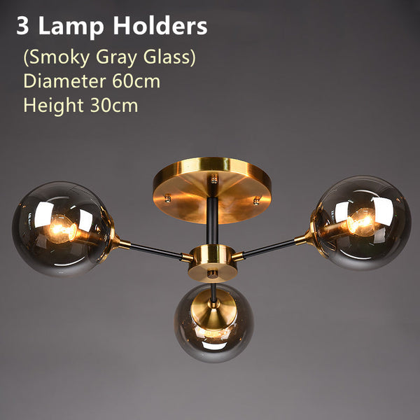 Rotor Koperen Plafondlamp Voor In De Woonkamer - plafondlamp - zijaanzicht