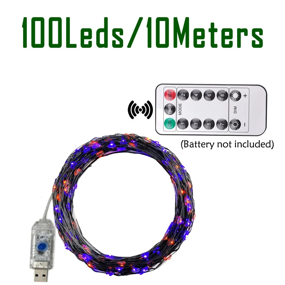 GLOWSPELL – Halloween LED Sfeerverlichting 100/200 LEDs met Zwarte Draad
