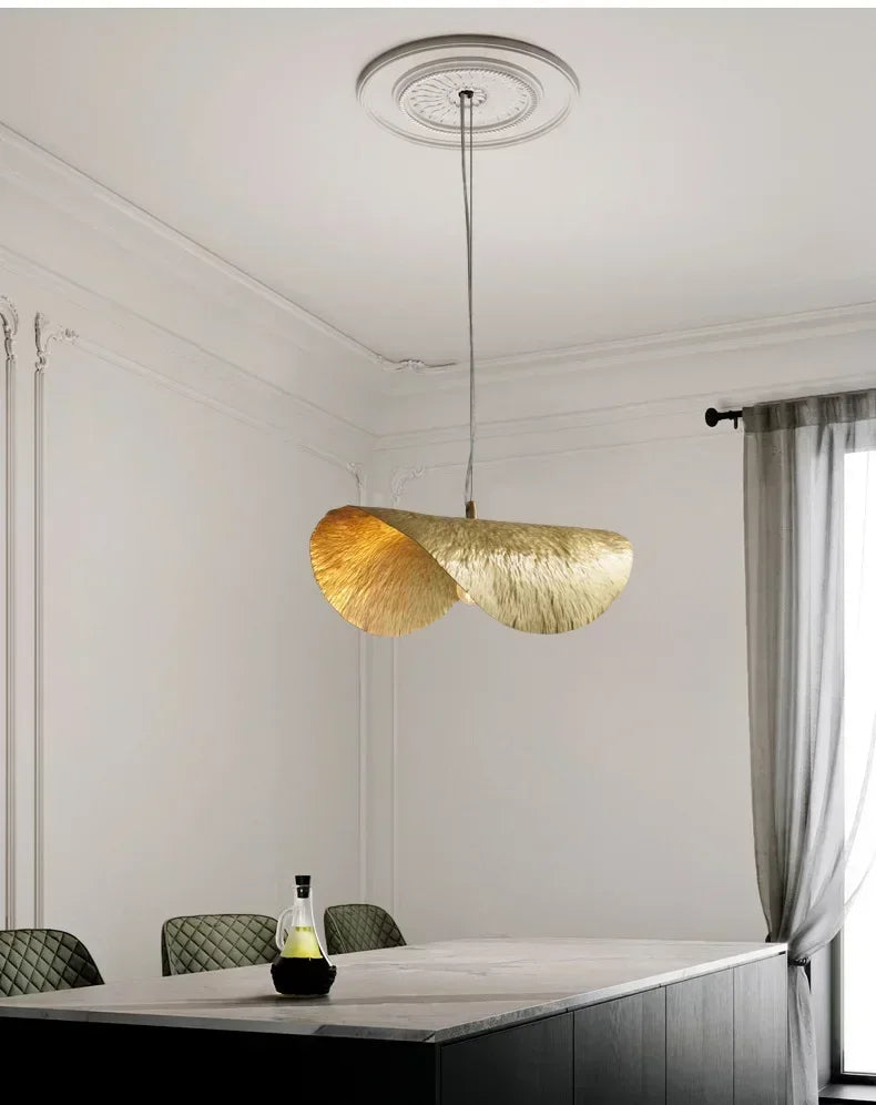 ZenLotus Gouden Lotusblad Kroonluchter - hanglampen - zijaanzicht