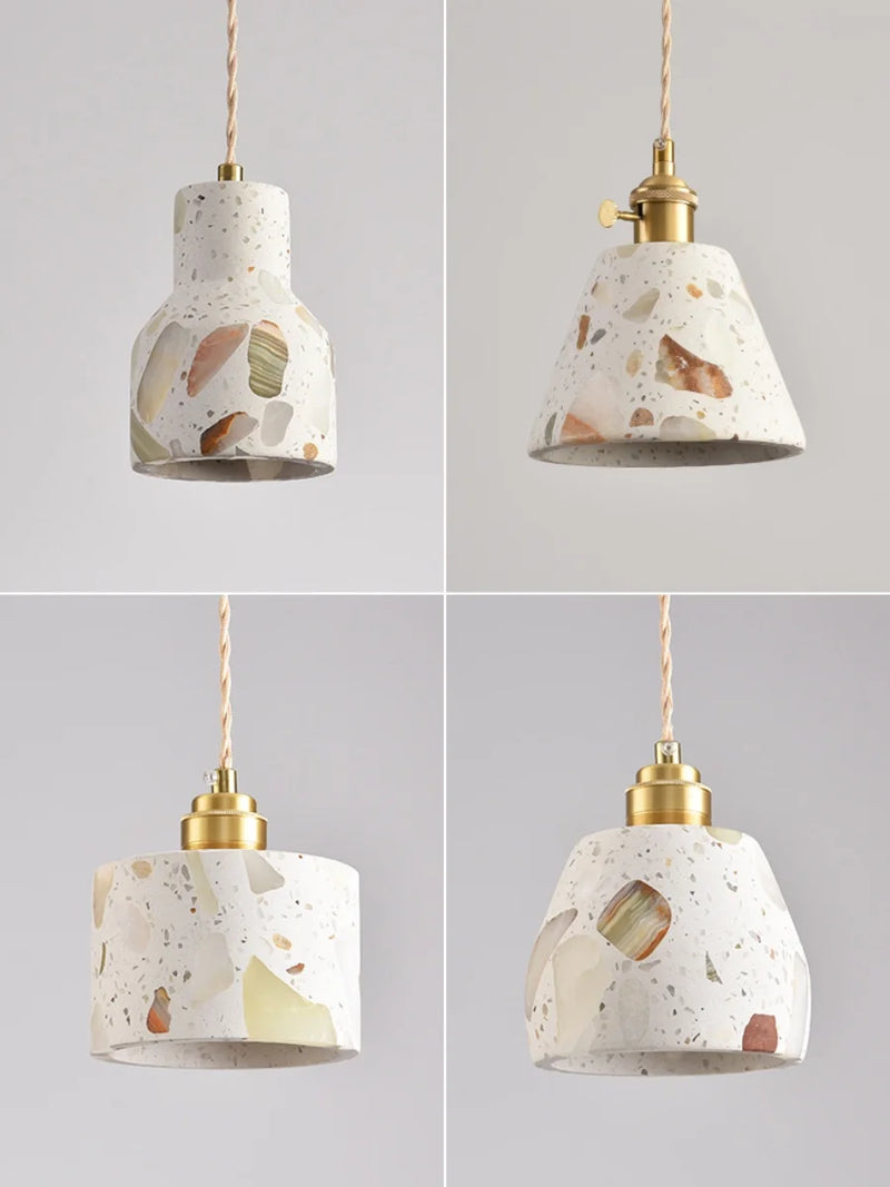 TerraLume LED Hanglamp – Moderne Terrazzo & Koper Designlamp