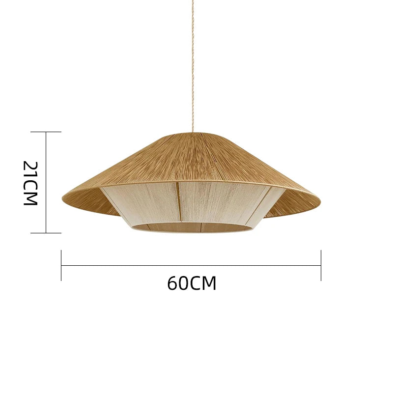 BonLumi Naturé – Retro Bonbon Hanglamp van Henneptouw en Rotan - hanglampen - verlicht