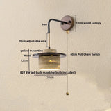 LumiTravert Wandlamp – LED Natuursteen & Hout Design met Trekschakelaar