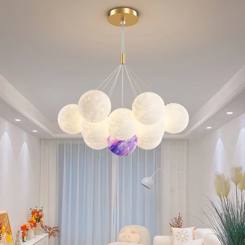 DreamGlow KidsChandelier – Moderne 3D-Print Kinderkamer Hanglamp - hanglampen - detail